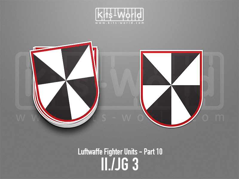 Kitsworld SAV Sticker - Luftwaffe Fighter Units - II../JG 3 W:81mm x H:100mm 